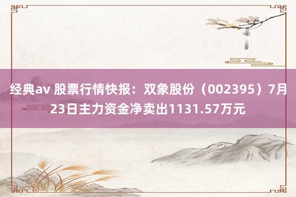 经典av 股票行情快报：双象股份（002395）7月23日主力资金净卖出1131.57万元