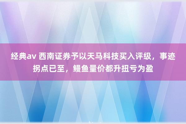 经典av 西南证券予以天马科技买入评级，事迹拐点已至，鳗鱼量价都升扭亏为盈