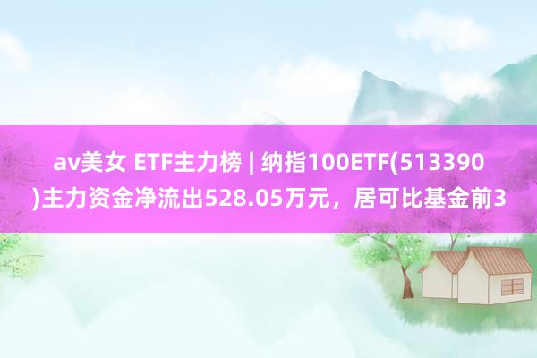 av美女 ETF主力榜 | 纳指100ETF(513390)主力资金净流出528.05万元，居可比基金前3