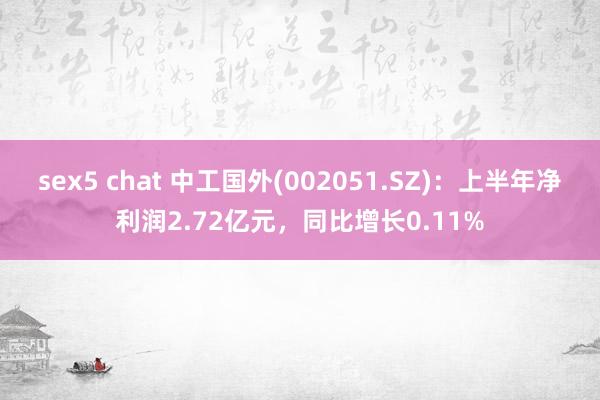 sex5 chat 中工国外(002051.SZ)：上半年净利润2.72亿元，同比增长0.11%